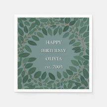 Benutzerdefinierter Text Eukalyptus Frame Napkin -