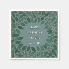 Benutzerdefinierter Text Eukalyptus Frame Napkin - Serviette