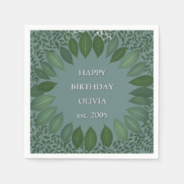 Benutzerdefinierter Text Eukalyptus Frame Napkin - Serviette