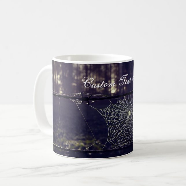 Benutzerdefinierter Text/ Fall Spooky Forest Creep Kaffeetasse (Vorderseite Links)