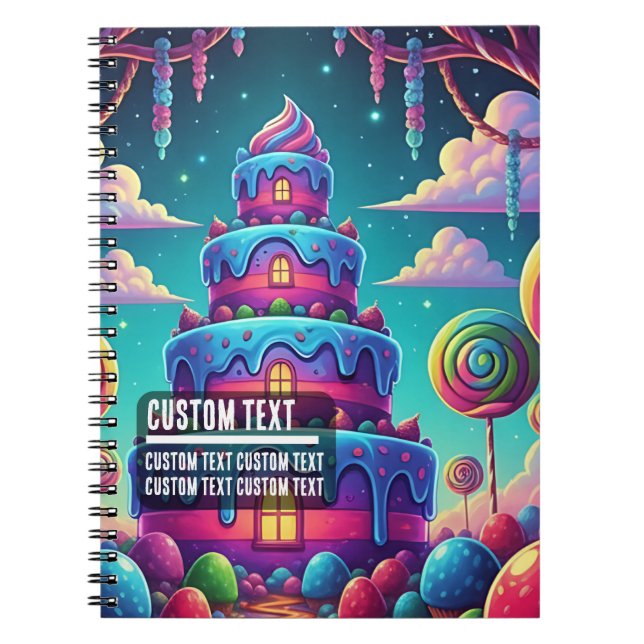 Benutzerdefinierter Text Fantasy-Schichttorte Blau Notizblock (Vorderseite)