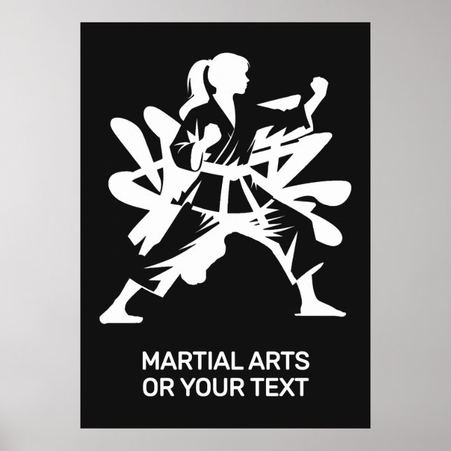 Benutzerdefinierter Text & Farbe Kampfsport Poster (Vorne)