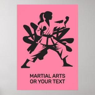 Benutzerdefinierter Text & Farbe Kampfsport Poster