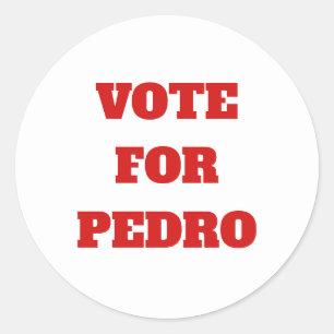 Benutzerdefinierter Text/Farbwahl für Pedro Funny Runder Aufkleber