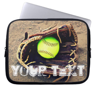 Benutzerdefinierter Text-Fastfeld-Softball-Laptop- Laptopschutzhülle