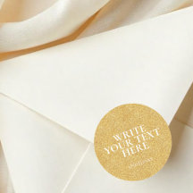 Benutzerdefinierter Text Faux Glitter-Rundaufklebe