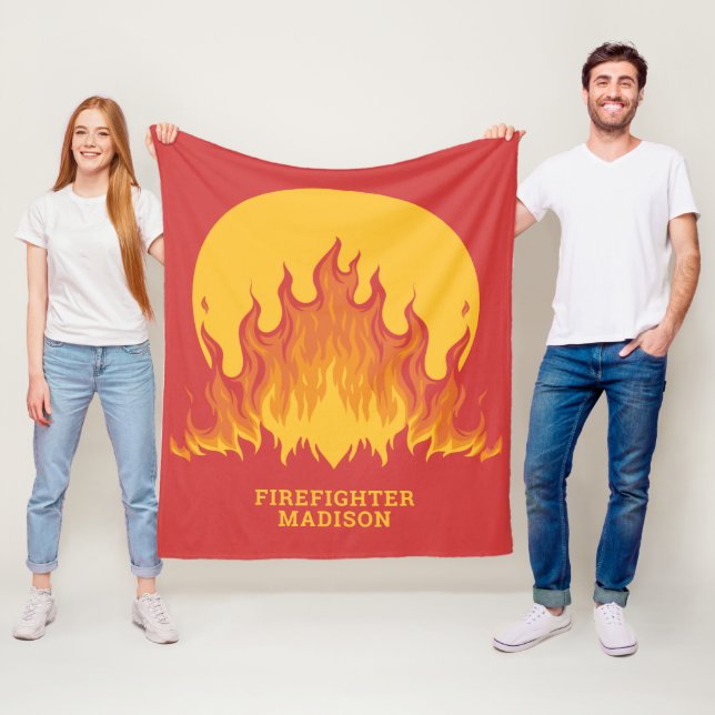 Benutzerdefinierter Text-Firefighter Fleecedecke (Beispiel)