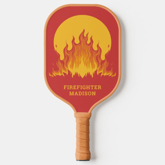 Benutzerdefinierter Text-Firefighter Pickleball Schläger (Vorderseite)