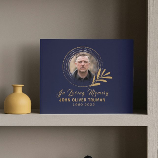 Benutzerdefinierter Text Foto Gedenk Funeral Blume Gästebuch (celebration of life memorial loss condolences funeral in loving memory celebration of life memorial )