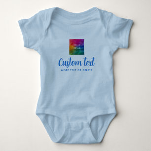 Benutzerdefinierter Text Foto Unisex Jersey Eintei Baby Strampler
