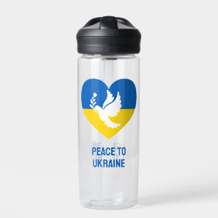Benutzerdefinierter Text Frieden für die Ukraine Trinkflasche