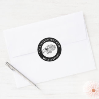 Benutzerdefinierter Text für Adlersymbolen Runder Aufkleber