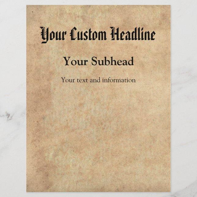 Benutzerdefinierter Text für antikes Papier (Vorne)