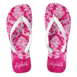 Benutzerdefinierter Text für das Muster des rosa G Flip Flops
