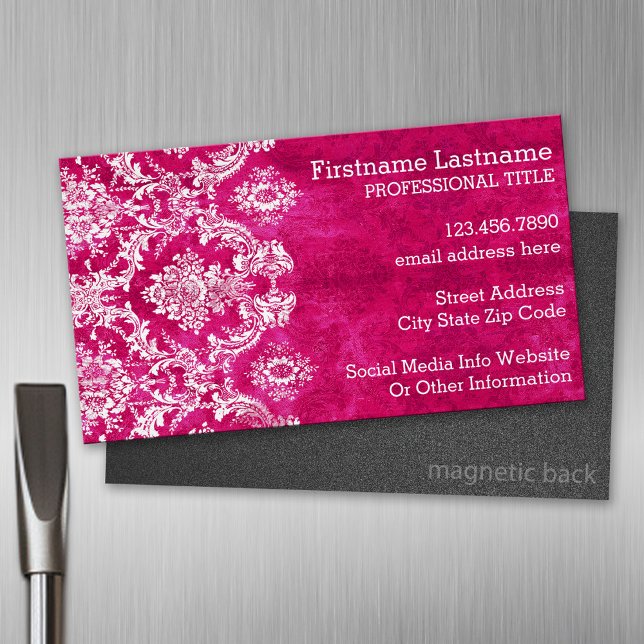 Benutzerdefinierter Text für das Muster des rosa G Magnetische Visitenkarte (Custom Business Card Magnet)