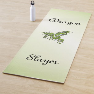 Benutzerdefinierter Text für den grünen Drachen Yogamatte