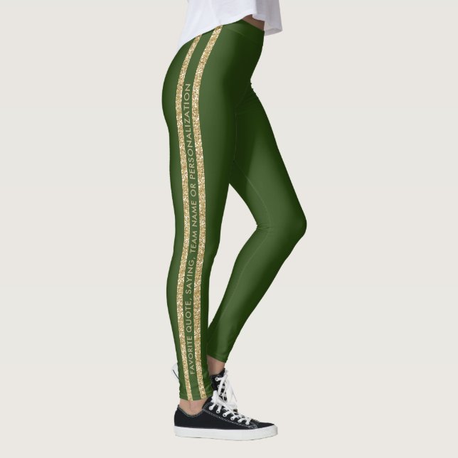 Benutzerdefinierter Text für den grünen und golden Leggings (Rechts)