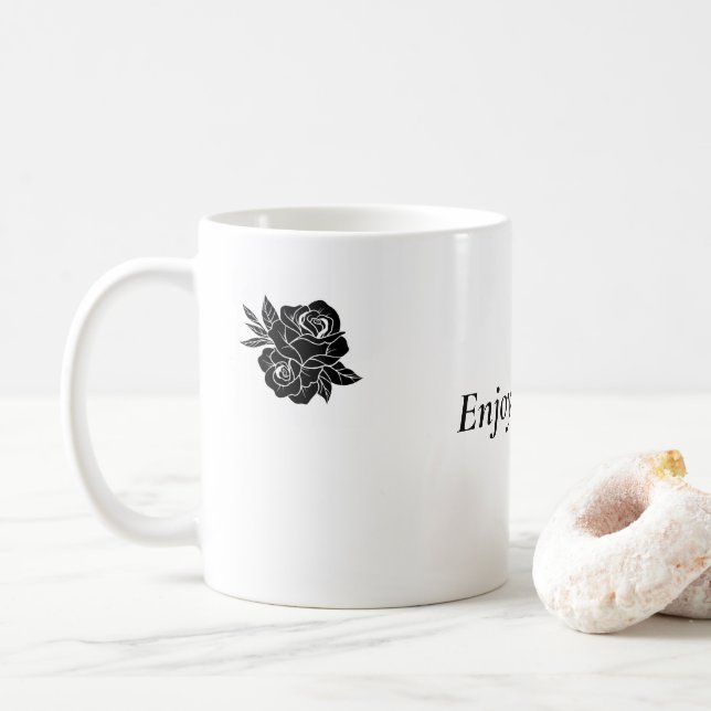 benutzerdefinierter Text für die Blume Kaffeetasse (Mit Donut)