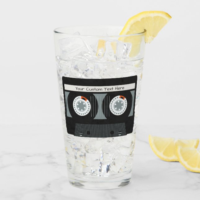 Benutzerdefinierter Text für ein Casette-Tape zurü Glas (Rückseite Ice)