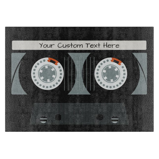 Benutzerdefinierter Text für ein Casette-Tape zurü Schneidebrett (Vorderseite)
