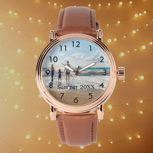 Benutzerdefinierter Text für Fotos der Familie Armbanduhr (Von Creator hochgeladen)