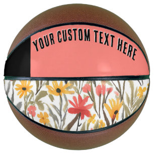 Benutzerdefinierter Text für hübsche florale Elega Basketball