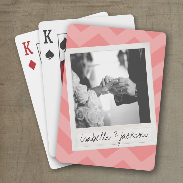 Benutzerdefinierter Text für Instagram-Foto Spielkarten (Wedding and Anniversary Playing Cards - Personalize with your photo and information)