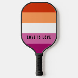 Benutzerdefinierter Text für LGBT-Regenbogen Lesbe Pickleball Schläger