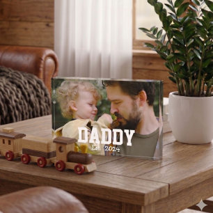 Benutzerdefinierter Text für Papa etabliert modern Fotoblock