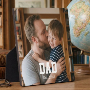 Benutzerdefinierter Text für Papa etabliert modern Fotoplatte