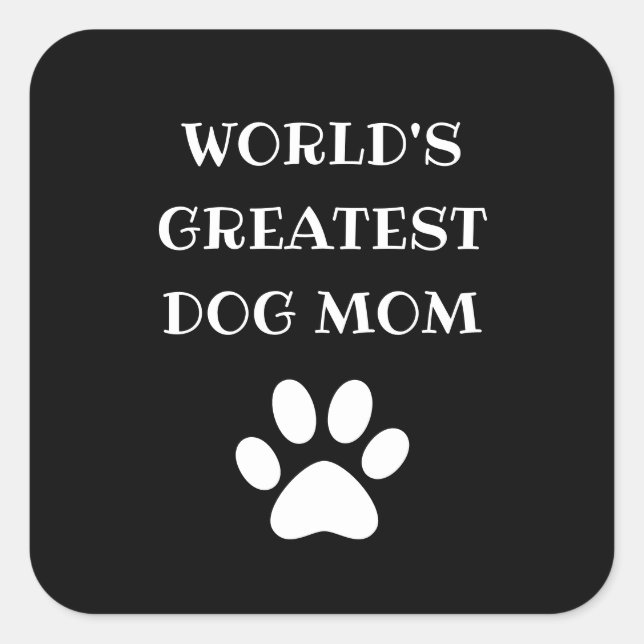 Benutzerdefinierter Text für personalisierte Hunde Quadratischer Aufkleber (Vorderseite)