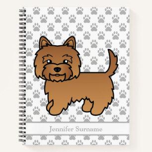 Benutzerdefinierter Text für Red Cairn Terrier Dog Notizbuch