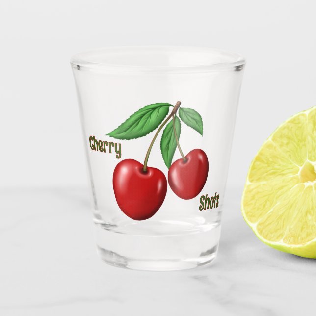 Benutzerdefinierter Text für Red Cherry Schnapsglas (Vorderseite)