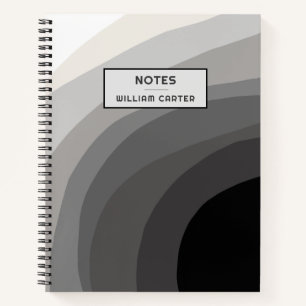 Benutzerdefinierter Text für Schwarz und Grau Notizbuch