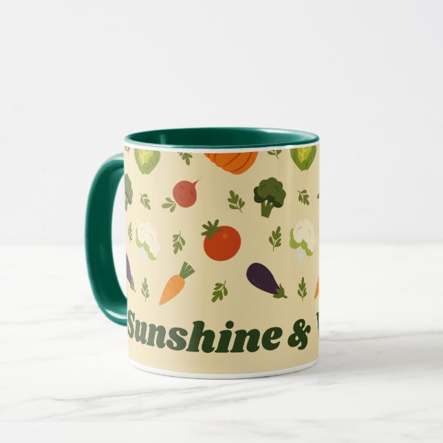 Benutzerdefinierter Text für Sunshine und Veggies Tasse (Vorderseite Links)