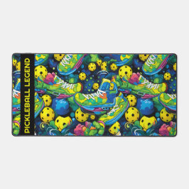 Benutzerdefinierter Text Gelb Psychedelische Pickl Schreibtischunterlage