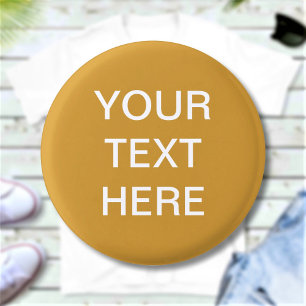 Benutzerdefinierter Text Goldfarbene Pinback-Taste Button
