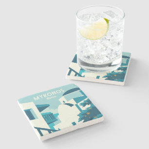 Benutzerdefinierter Text Griechenland Steinuntersetzer