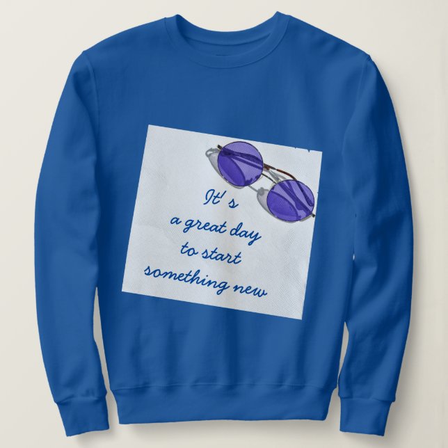 Benutzerdefinierter Text Großer Tag Starten Sie et Sweatshirt (Design vorne)