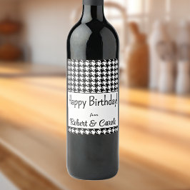 Benutzerdefinierter Text, Happy Birthday Hahnentri Weinetikett