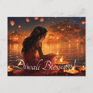 Benutzerdefinierter Text 🤩 Happy Diwali Postkarte
