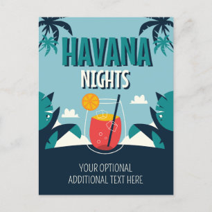Benutzerdefinierter Text "Havana Nights" Postkarte