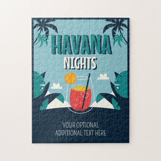 Benutzerdefinierter Text "Havana Nights" Puzzle (Vertikal)