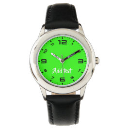 Benutzerdefinierter Text hell grün schlicht Armbanduhr
