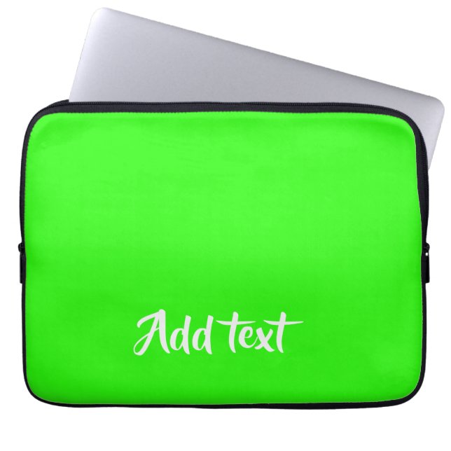 Benutzerdefinierter Text hell grün schlicht Laptopschutzhülle (Vorderseite)