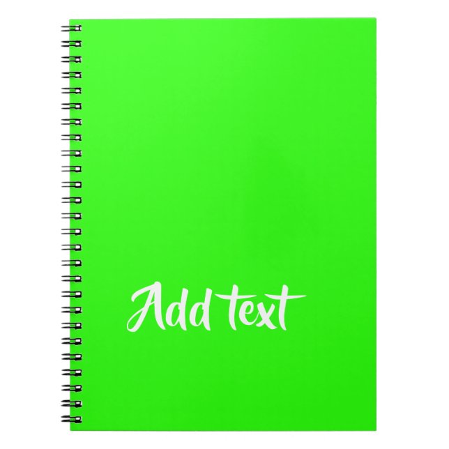 Benutzerdefinierter Text hell grün schlicht Notizblock (Vorderseite)