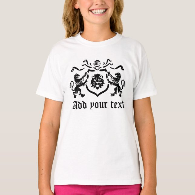 Benutzerdefinierter Text: Heraldischer Lion T-Shirt (Vorderseite)