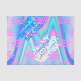 Benutzerdefinierter Text Holografisch Irisierend Y Seidenpapier