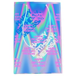 Benutzerdefinierter Text: Holografisches Eyekattie Mittlere Geschenktüte