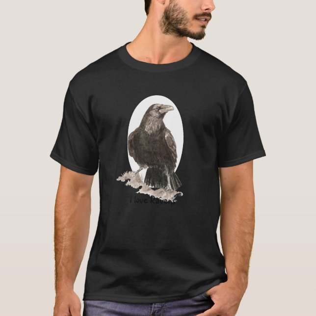 Benutzerdefinierter Text I Liebe Ravens, Vogel, Na T-Shirt (Vorderseite)